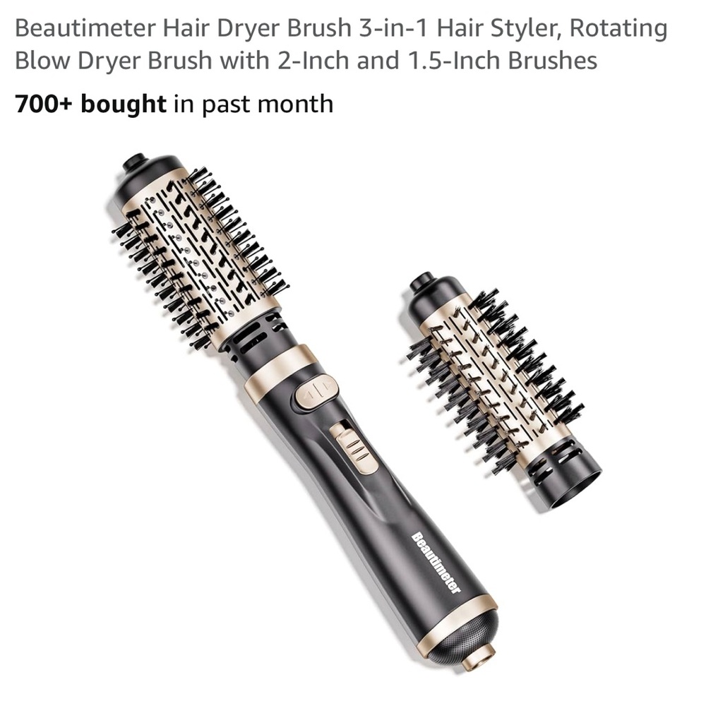 Black and Gold 3-in-1 Hair Dryer Brush